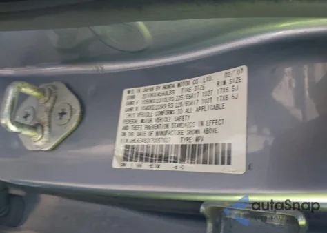 2007 Honda Cr-V Lx из США, поврежденный, VIN JHLRE483X7C057607